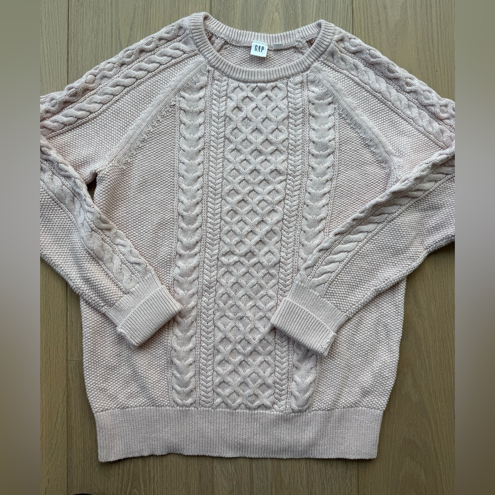 GAP Cable Knit Sweater in Light Blush Pink